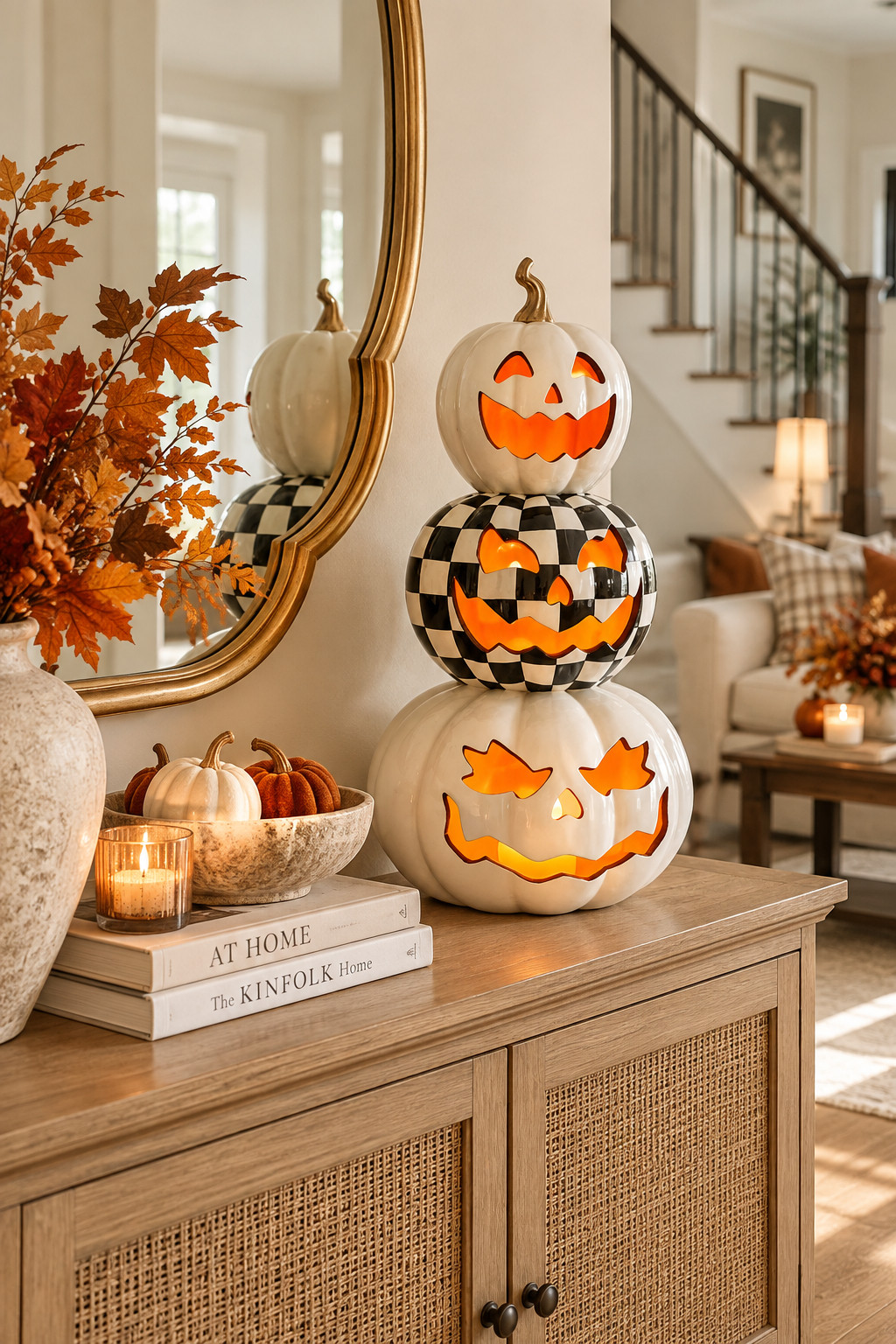 These Birch Lane Halloween pieces are perfect if you love decor that feels a little vintage and a little whimsical 🎃 The Porcelain Halloween Candy Jar with Black Cat, Black Clay Jack-O’-Lantern Set, and Stacked Illuminated Pumpkins are such easy ways to give a console table or kitchen counter a seasonal update. Cute enough to leave out all October. #BirchLane #HalloweenIndoorDecor #BlackCatDecor #JackOLantern #PumpkinDecor #HalloweenKitchenDecor #HalloweenDecorIdeas #SpookySeason #FallHomeDecor #HomeDecorFinds 

 #LTKSeasonal #LTKHome #LTKSaleAlert