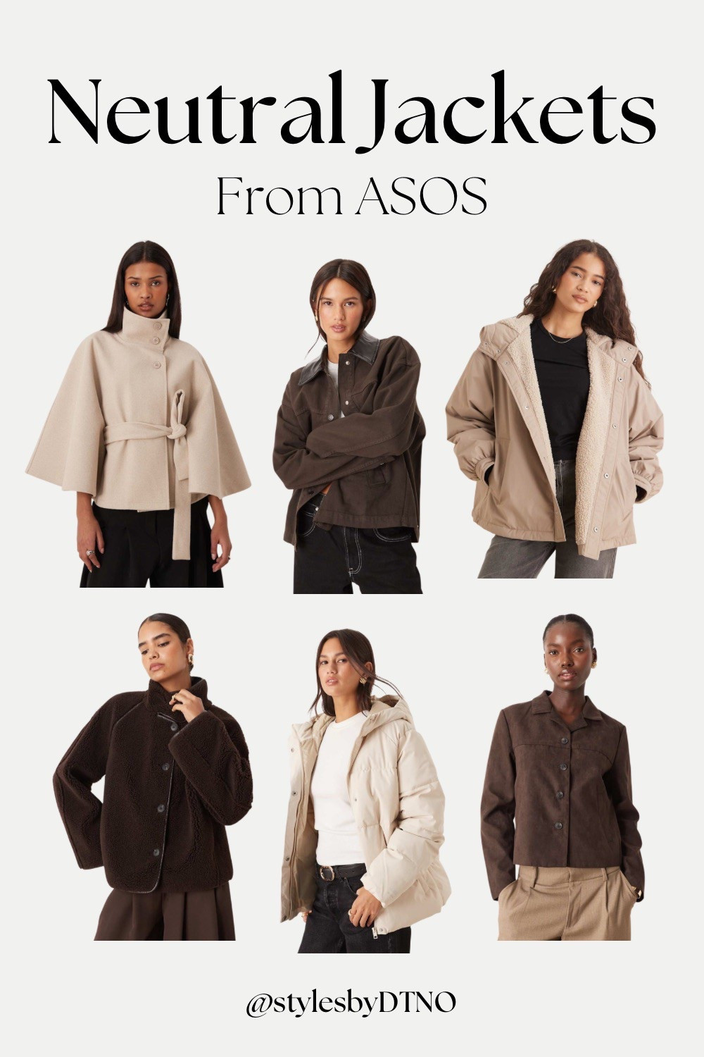 Neutral toned winter jackets from ASOS (scroll below for more options)

Tags: Winter Fashion Best Sellers, New Arrivals, Sale Alert, Outfit Ideas, Neutral Fashion, Belted Cape Jacket, Denim Barn Jacket, Reversible Borg Jacket, Puffer Jacket, Stylist Picks, Fashion Finds 2026, Affordable Fashion, 

#LTKootd #LTKSeasonal #LTKSaleAlert