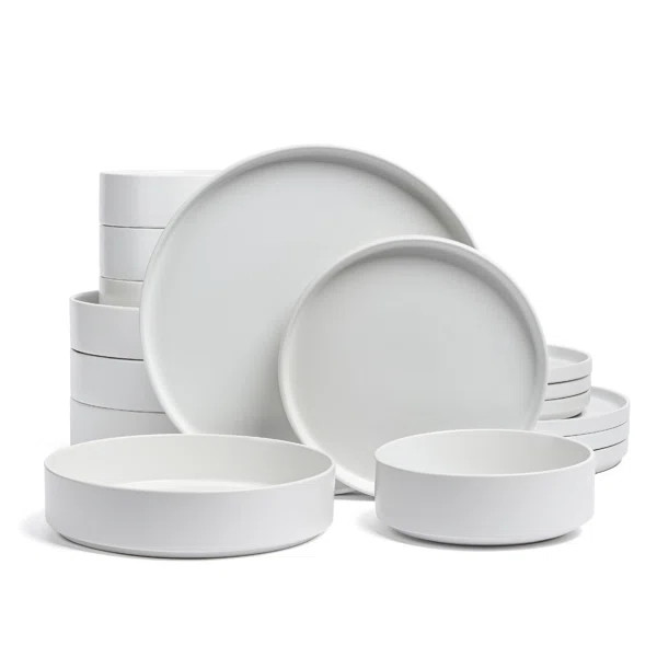 over&back Stackable 16-Piece Semi Hand-Finished Stoneware Dinnerware Set | Wayfair North America