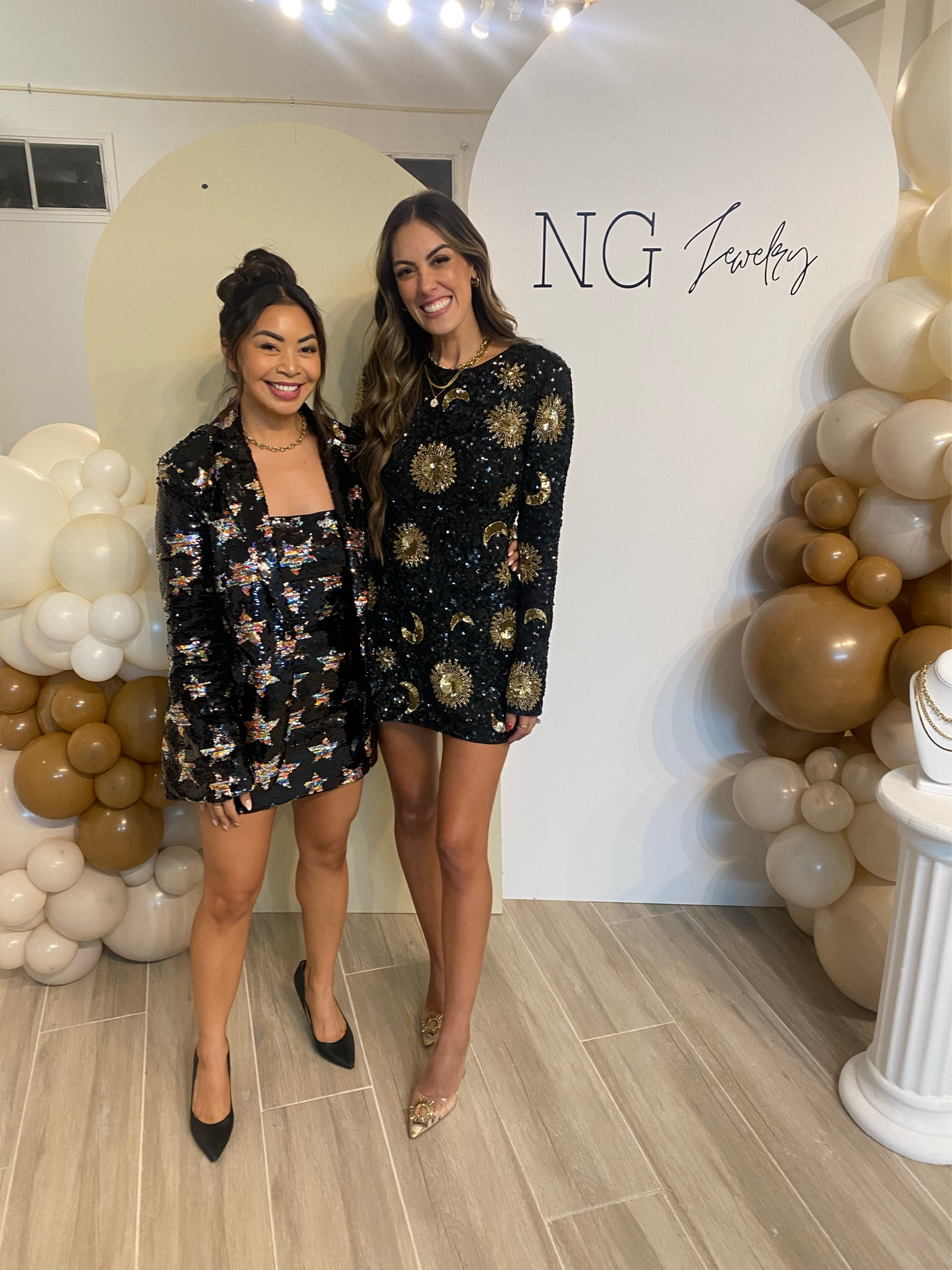 Sequin outfit from tonight! 

Blazer and dress both on sale! Size up in both pieces. Nasty Gal sizing is a little all over the place sometimes but their shopping and return/exchange policy is great!

#LTKHoliday #LTKSeasonal #LTKover40