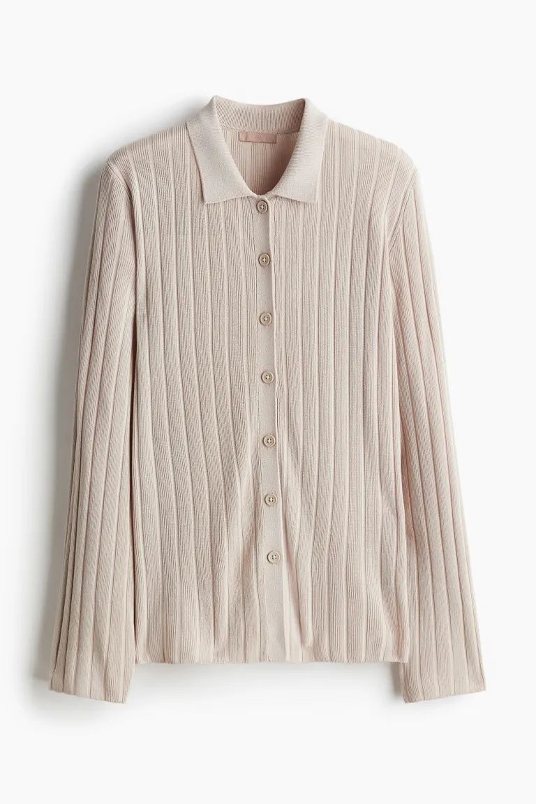 Rib-knit Button-front Top | H&M (US + CA)