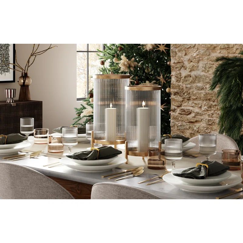 Naja Vidal 12.75'' Brass/Glass Tabletop | Wayfair North America