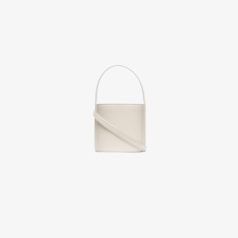 Staud Off-White Bisset Leather Bucket Bag | Browns Fashion