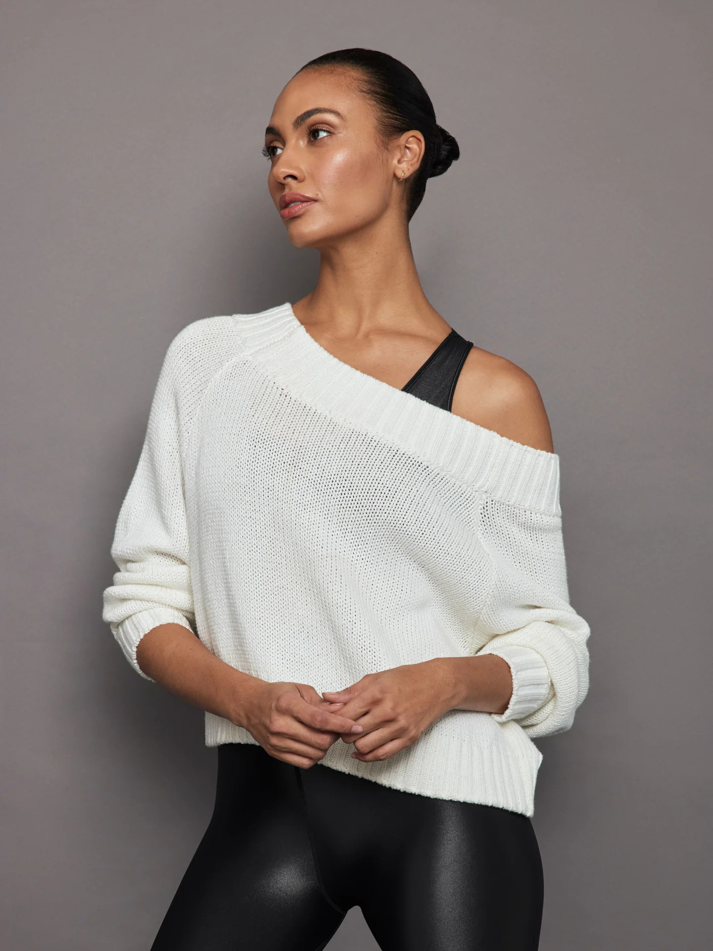 Slouchy Knit Sweater - Off White | Carbon38