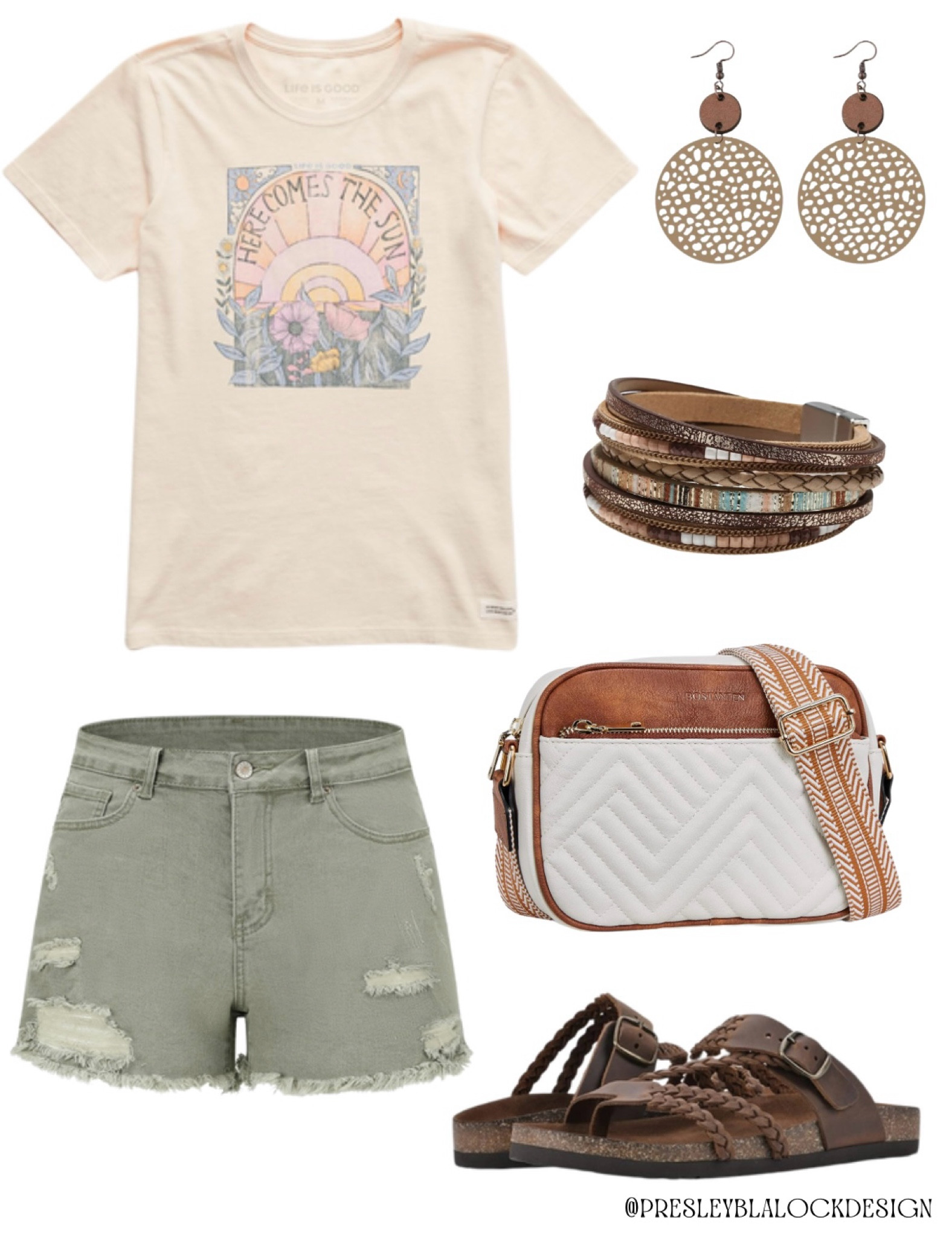 Amazon Outfit / Graphic Tee / Amazon Finds / Denim Shorts / Crossbody Purse / Leather Sandals / Boho Jewelry / Bohemian Style / Wrap Bracelet / Leather Handbag / Founditonamazon

#LTKStyleTip #LTKSaleAlert #LTKFindsUnder50