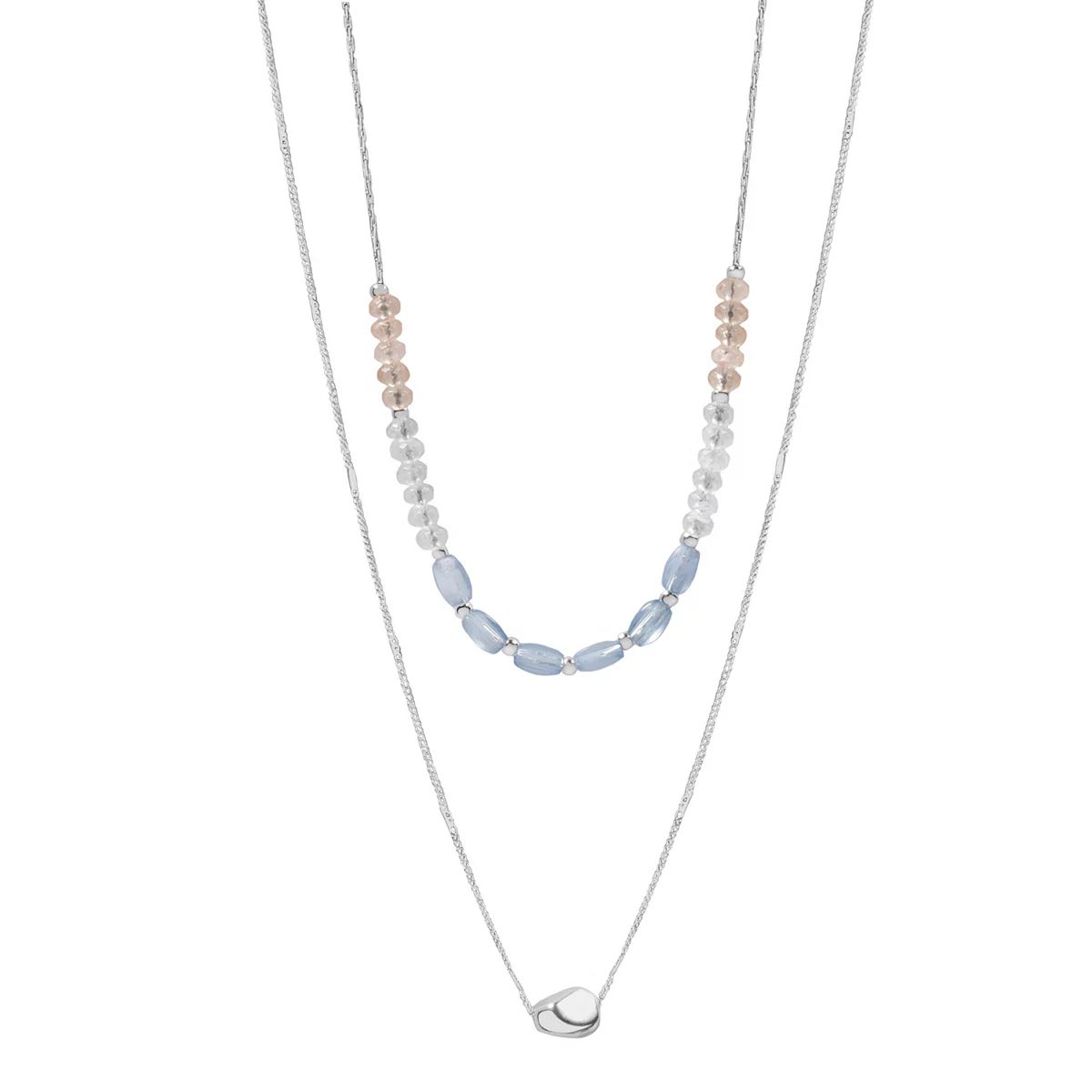 LC Lauren Conrad Silver Tone Layered Beads Necklace | Kohl's
