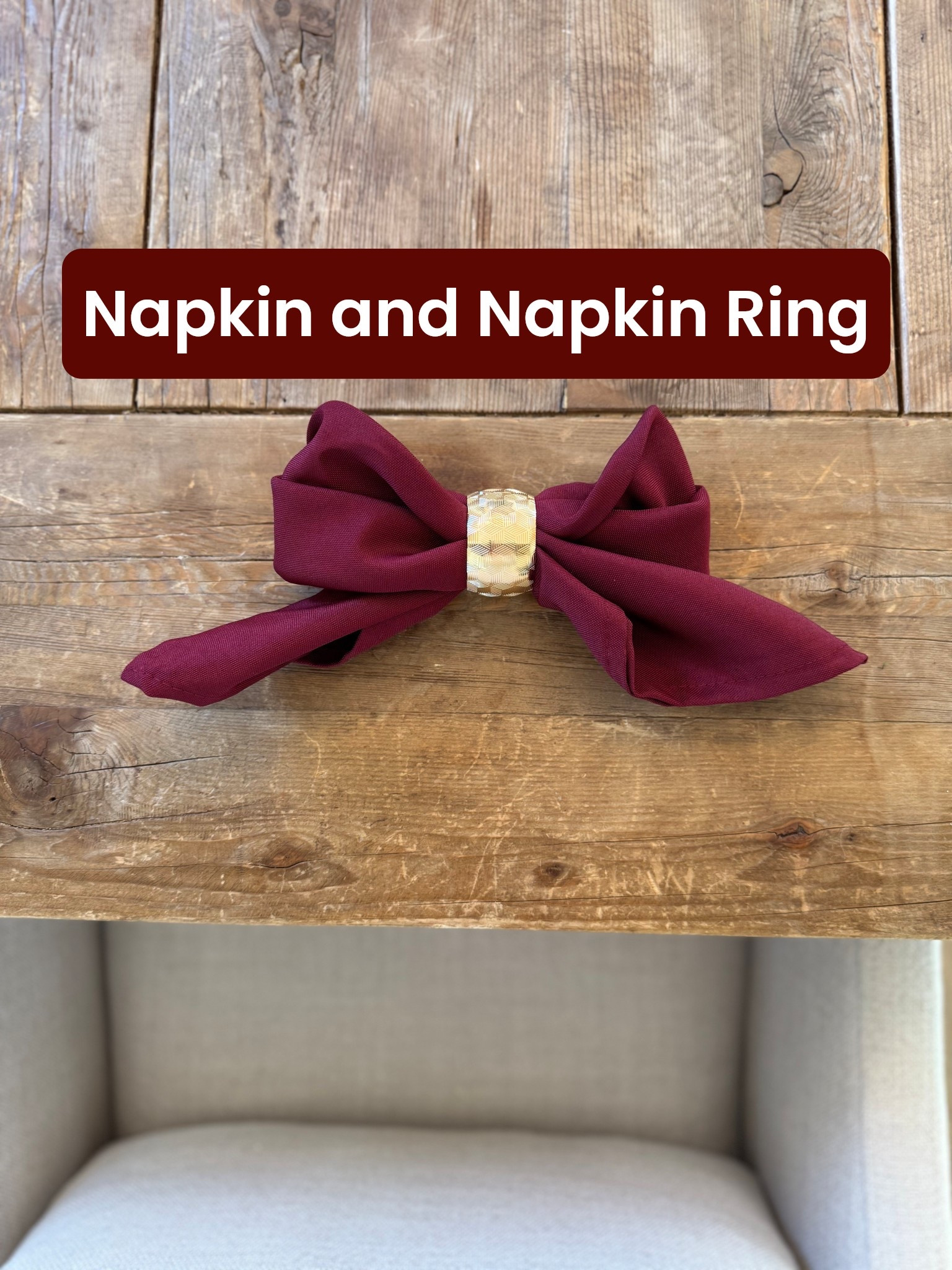 Seasonal napkin and napkin ring! So cute in a bow! 

#LTKHome #LTKHoliday #LTKSeasonal