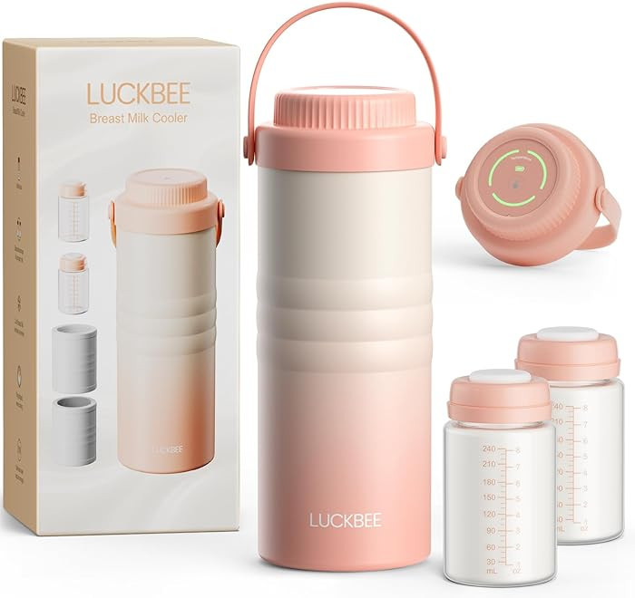 LUCKBEE 24H Portable Breast Milk Cooler with LCD Display – Insulated Milk Storage Bottle, Holds... | Amazon (US)