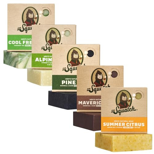 Dr. Squatch Natural Men’s Bar Soap, Body Soap Bar (5oz, 5-Pack) | Amazon (US)