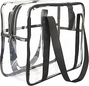 HAOGUAGUA Extra Large Clear Cosmetic Makeup Bag, Transparent PVC Tote Shoulder Bag Stadium Approv... | Amazon (US)