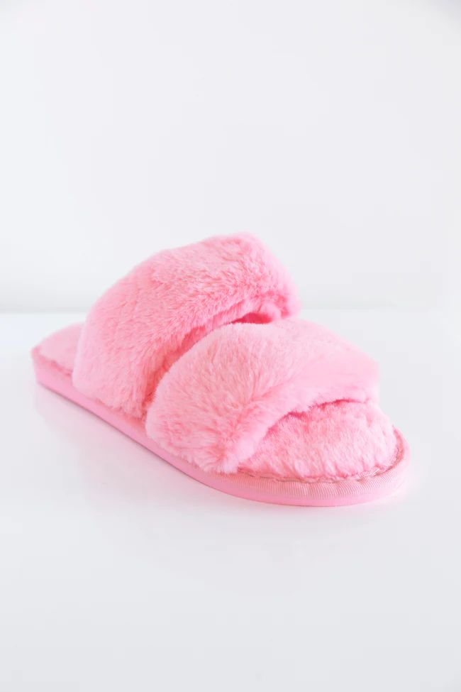 Goodnight Dreams Fuzzy Slippers Blush | The Pink Lily Boutique
