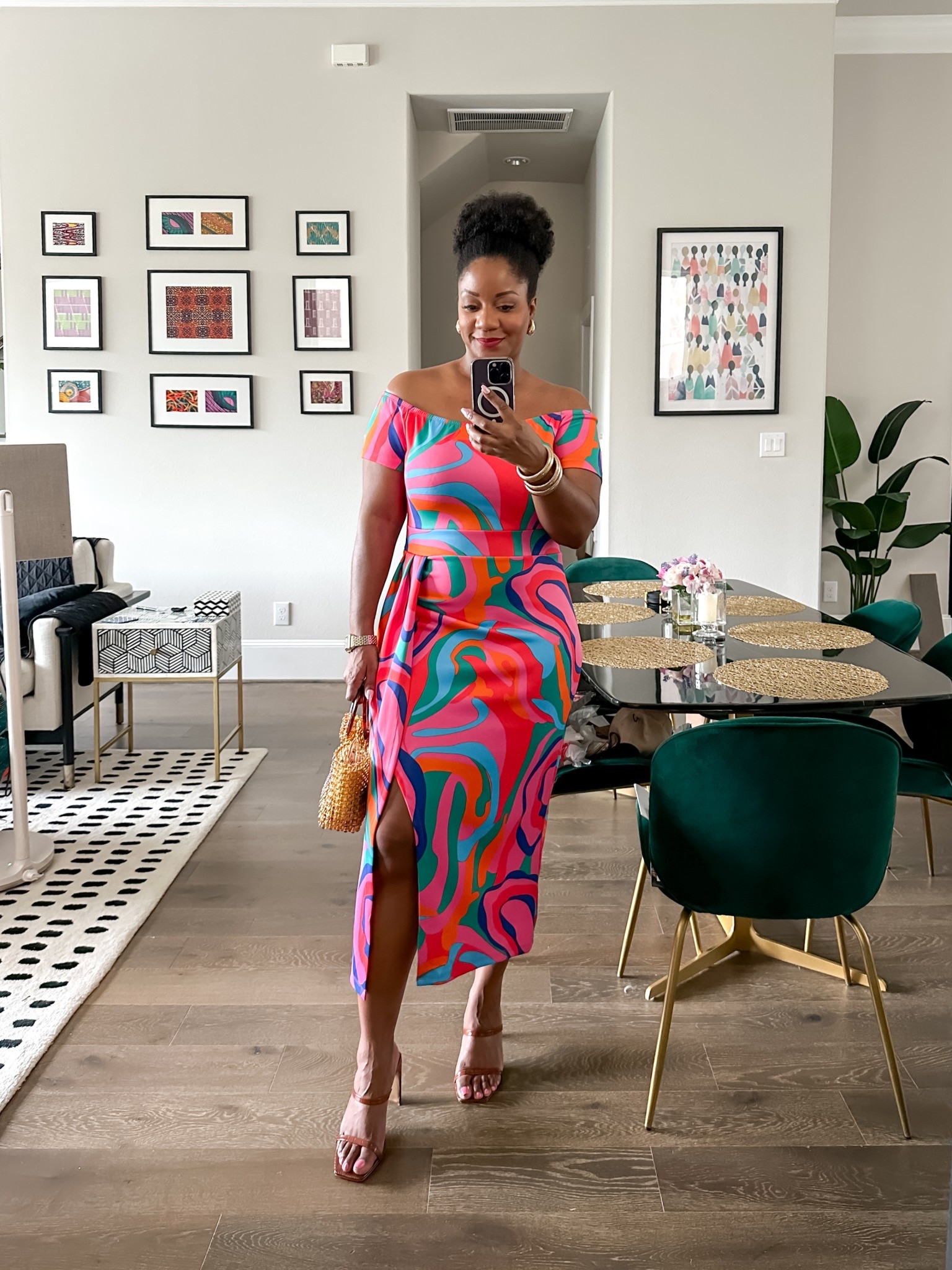 This colorful midi dress was perfect for brunch. Bold, flattering, and super fun to wear! I love the off-shoulder fit and side slit for just the right amount of drama. Wearing a size L.

Amazon fashion / brunch outfit / off shoulder dress / colorful midi dress / summer dresses for women / dresses with sleeves / bold print dress / vacation outfit ideas / Amazon finds / statement dress

#LTKFindsUnder50 #LTKMidsize #LTKSeasonal