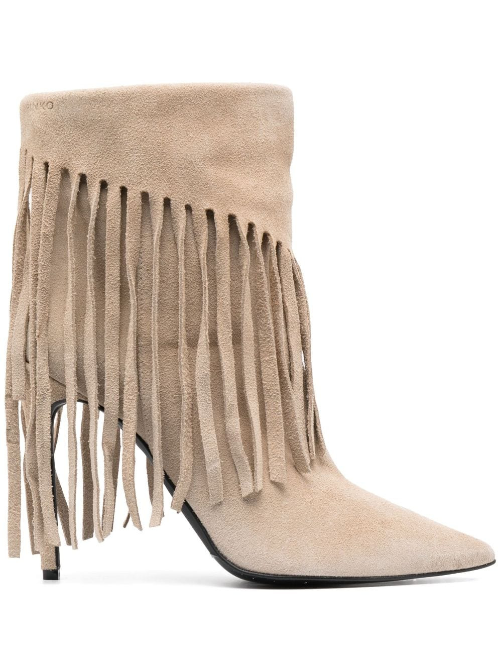 PINKO 120mm fringe-detail ankle boots - Neutrals | Farfetch Global