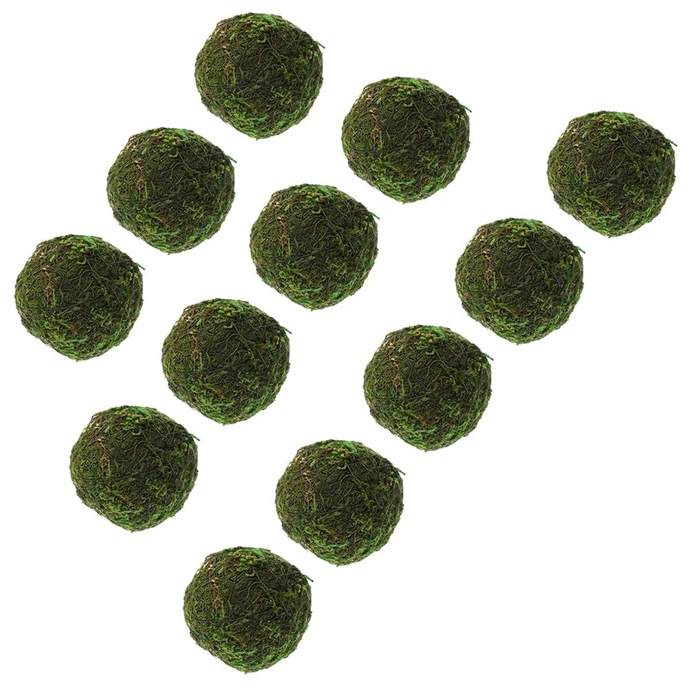 12pcs Terrarium Moss Balls Decor Green Moss Balls Fake Mossy Balls Decoration | Walmart (US)