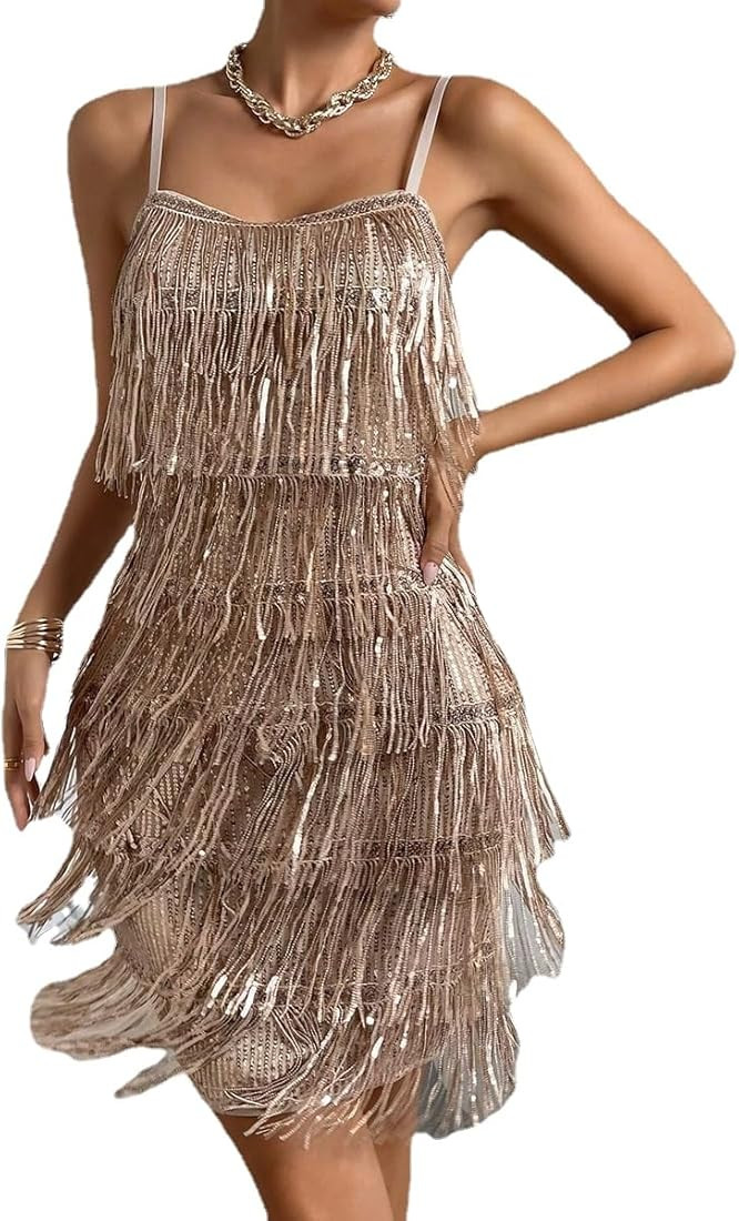 MOFLORA Women Sexy Deep V-Neck Backless Patchwork Bodycon Dress Summer Fringe Tassel Club Party P... | Amazon (US)