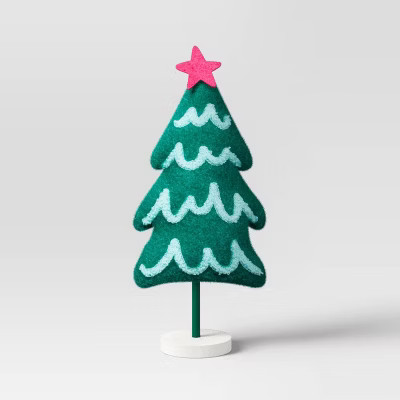 Fabric Christmas Tree Figurine with Pink Star - Wondershop™ Green | Target