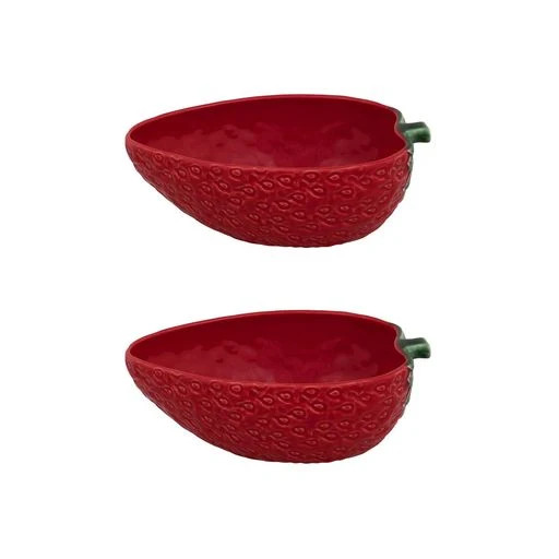 Strawberries Oval Bowl 13.5 oz, Set of 2 | Over The Moon