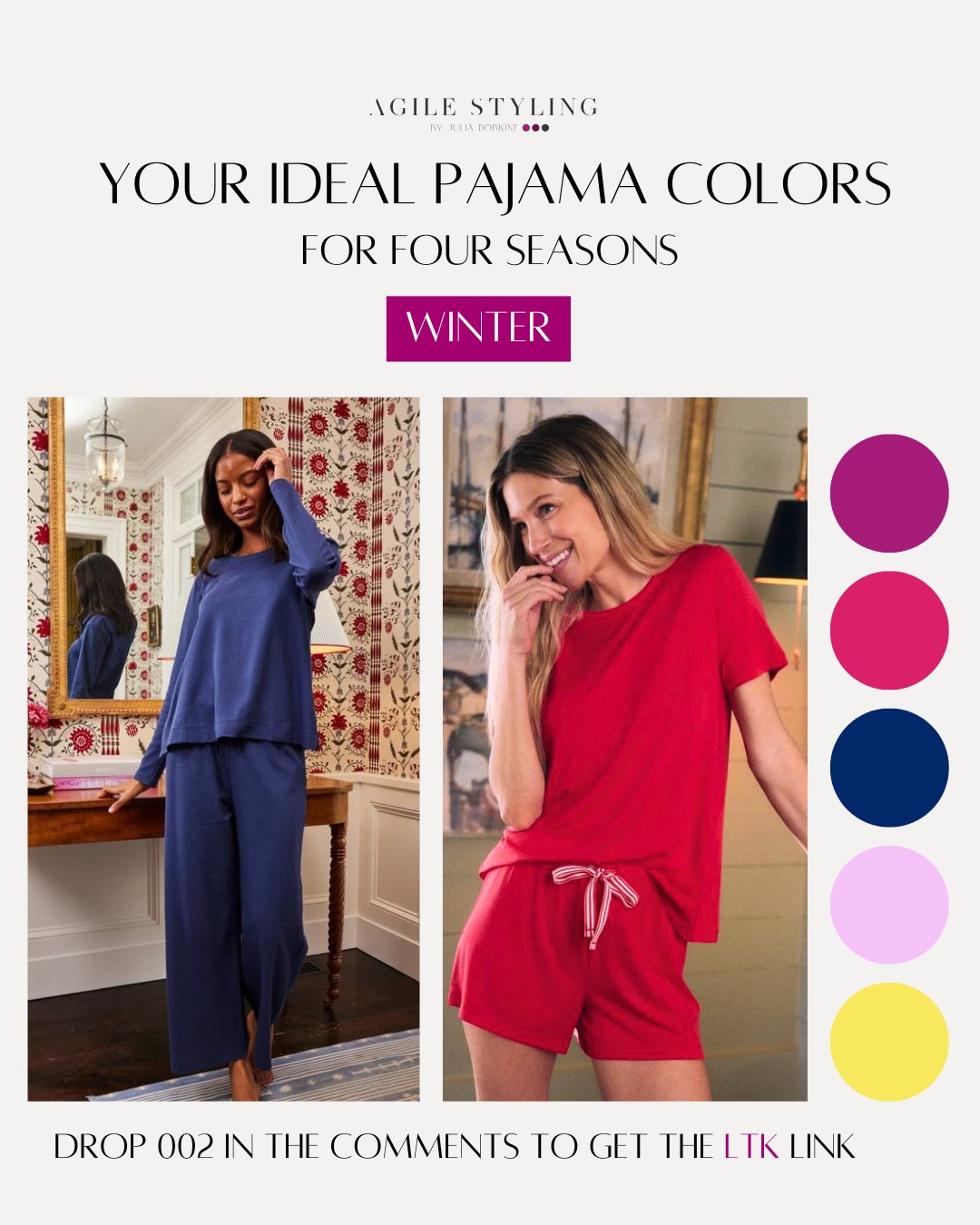 This pajama edit is thoughtfully curated using color analysis, so each shade feels natural, flattering, and supportive — even in your most relaxed moments.

These are pieces chosen to help you feel comfortable, confident, and effortlessly put-together at home.
Because when color works with your natural palette, your body relaxes faster, your sleep feels deeper, and you simply feel better in your own skin.

Loungewear isn’t just about comfort.
It’s about how you feel when you slow down and choose yourself.

#LTKSeasonal #LTKGiftGuide #LTKHome