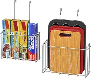 Simple Houseware Over the Cabinet Door Organizer Holder 2 Pack 13.5" Wx4.25 Dx18.5 H and 12.5" Wx... | Amazon (US)