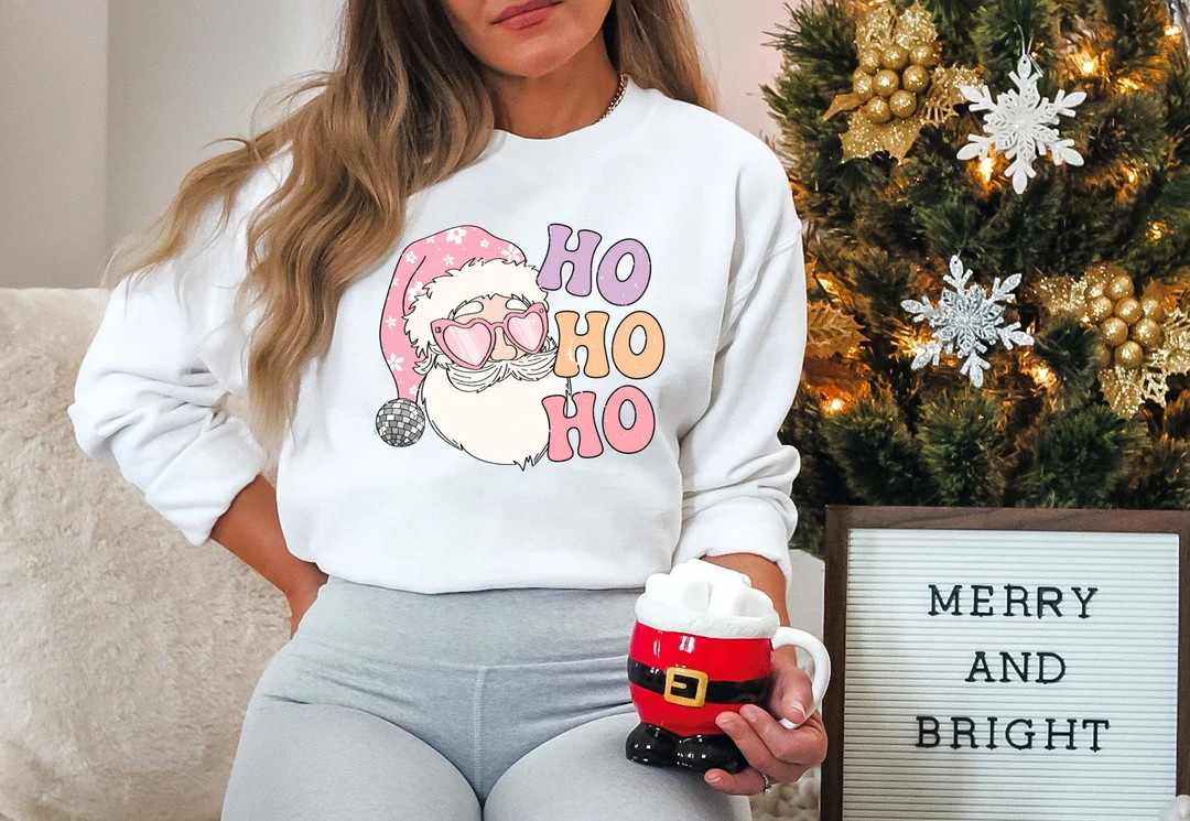 Christmas Sweatshirt Ho Ho Ho Shirt Cute Christmas Shirts for - Etsy | Etsy (US)