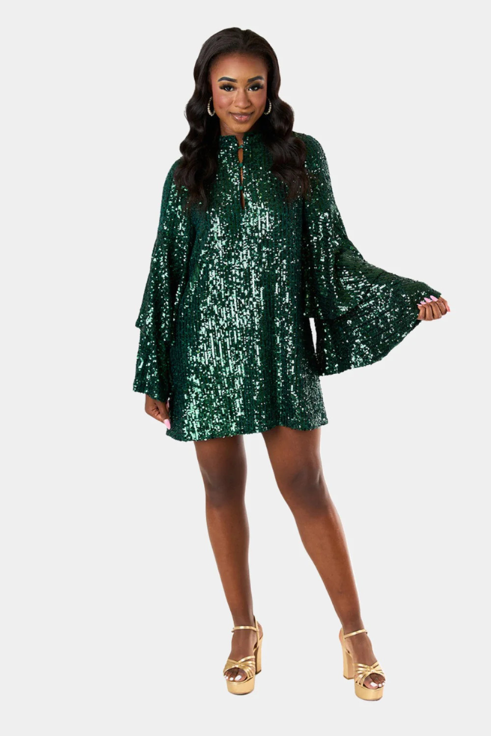 BuddyLove | Gayle Long Sleeve Mini Dress | Jade | BuddyLove