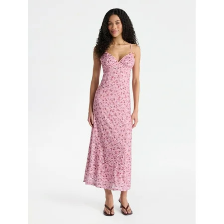 No Boundaries Triangle Top Maxi Dress, Women's | Walmart (US)