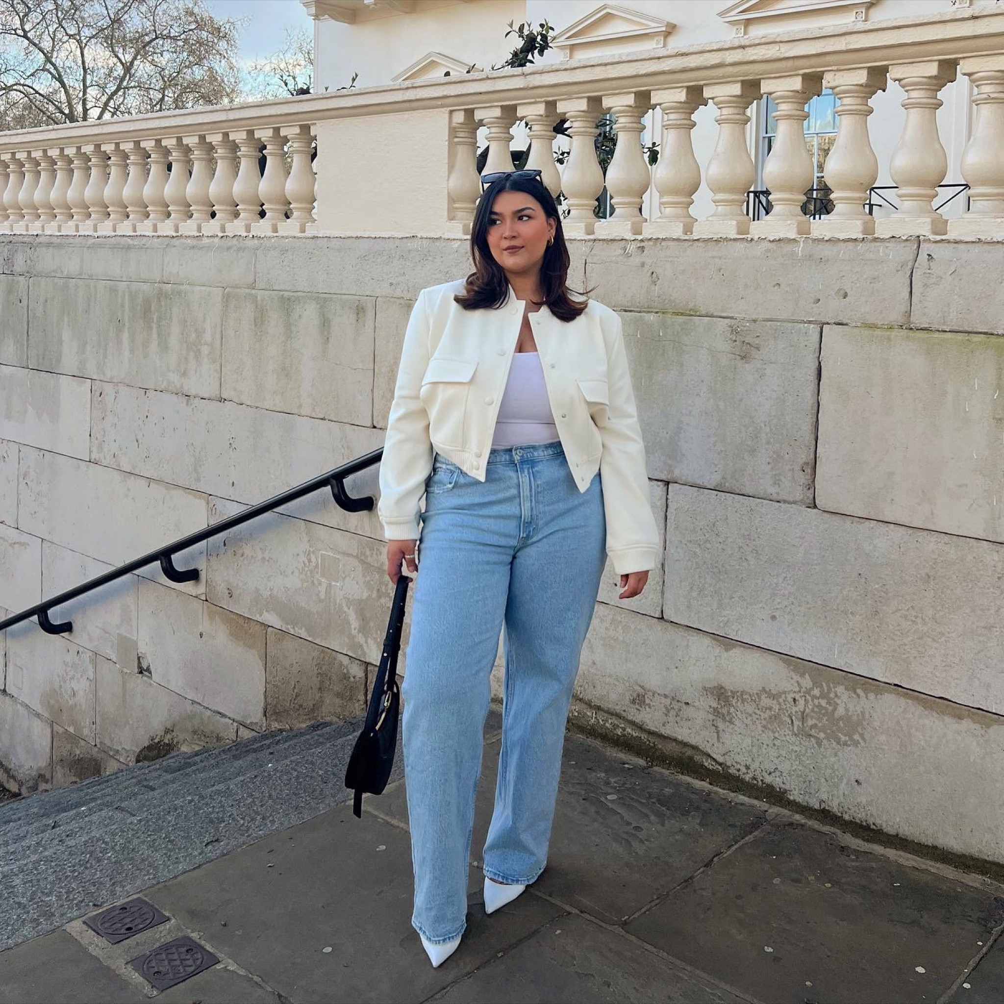 Bomber jacket and dad jeans 
Jacket @zara (similar linked)
Top @asos
Jeans @abercrombie (pr)
Shoes @dunelondon
Bag @polene Numero Dix (pr) (similar linked)

#LTKstyletip #LTKunder100 #LTKeurope