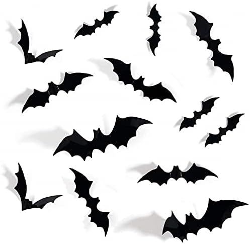 72PCS Halloween 3D Bats Decoration, DIY Scary Wall Bats Wall Decal Wall Stickers 4 Different Size... | Amazon (US)