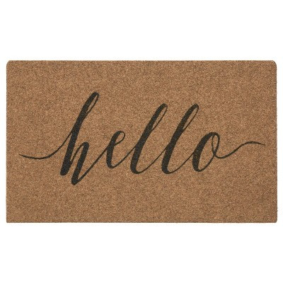 1'6"x2'6" Grand Terrace Natural Hello Calligraphy Door Mat - Mohawk | Target