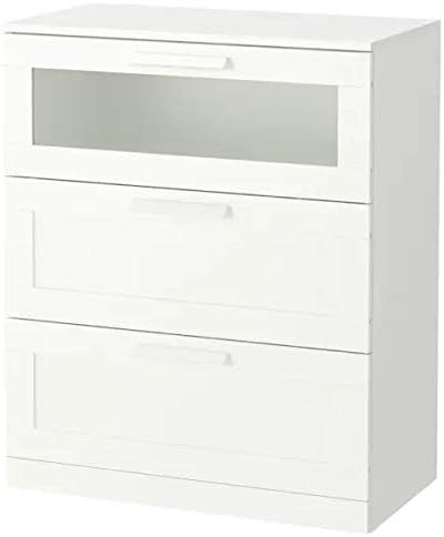 Finchley Chest of 3 drawers, white, frosted glass, 78x95 cm +(PEN FREE) | Amazon (UK)