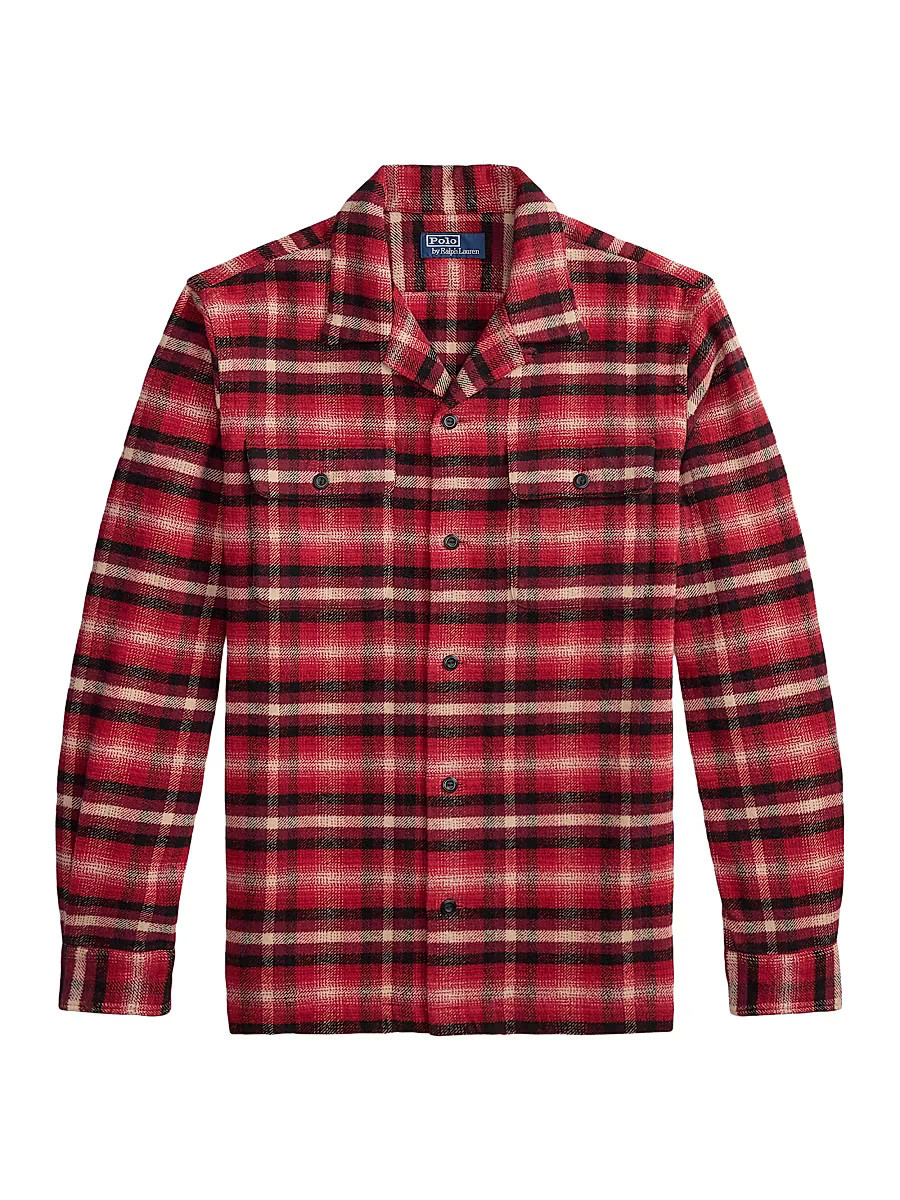 Men's Plaid Two-Sided Brushed Flannel Shirt - Red Cream Multi - Size XXL | Saks Fifth Avenue