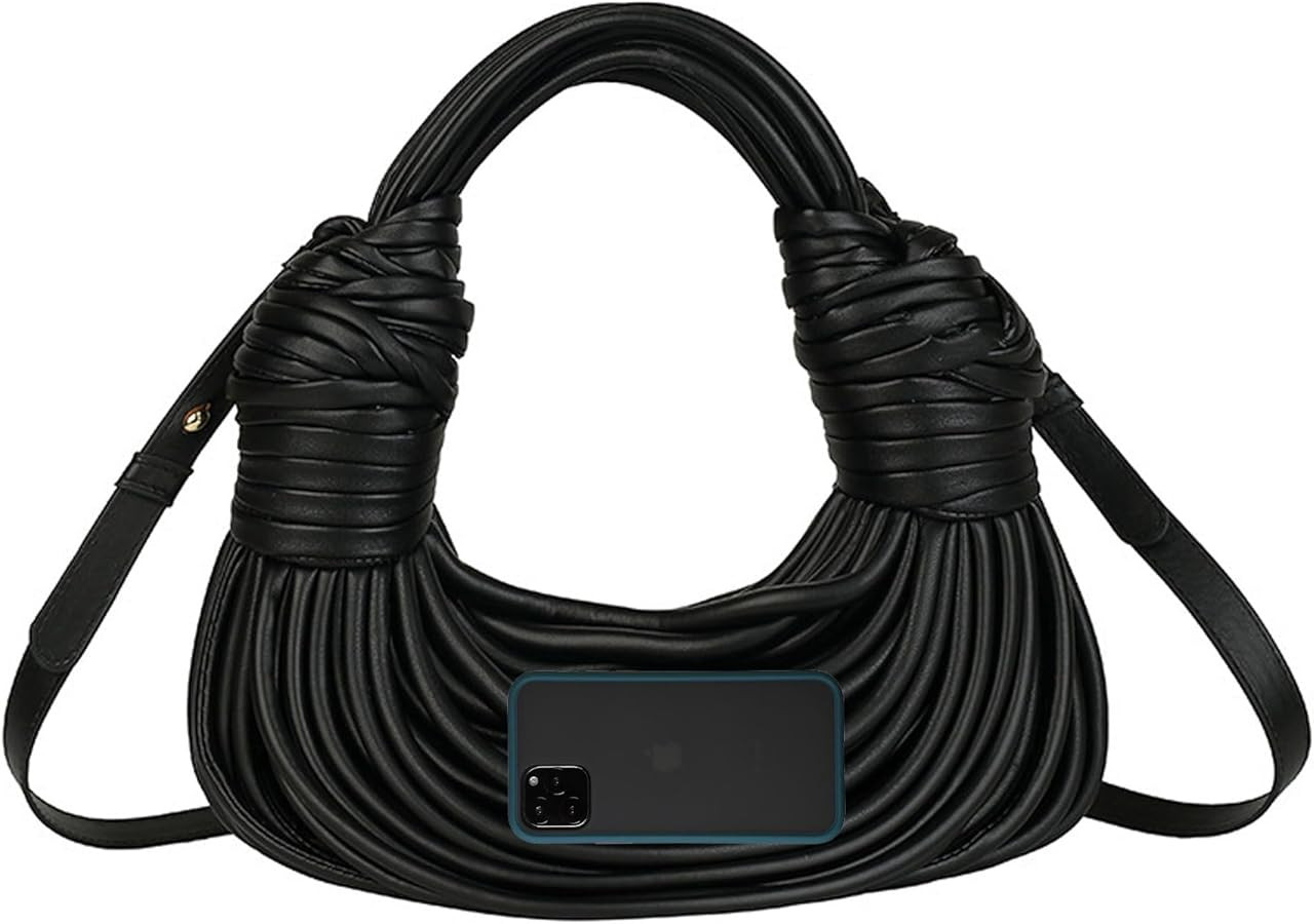 Hand-Woven Bread Women's Purse and Handbag Top Handle Satchel Shoulder Crossbody Creative Noodles... | Amazon (US)