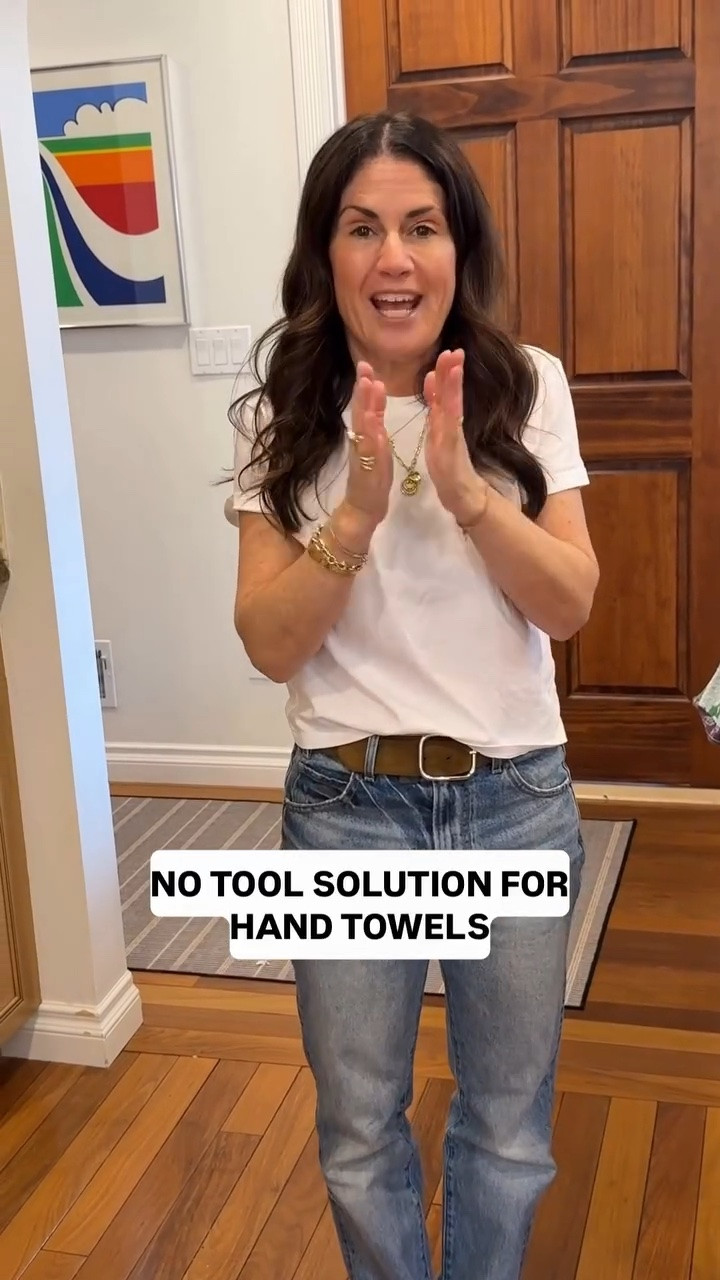 My favorite no tool handle bar to add to any bathroom, kitchen, etc. That adds that little bit of customization to your space! Comment “link” and I’ll send you the no tool needed towel bar!