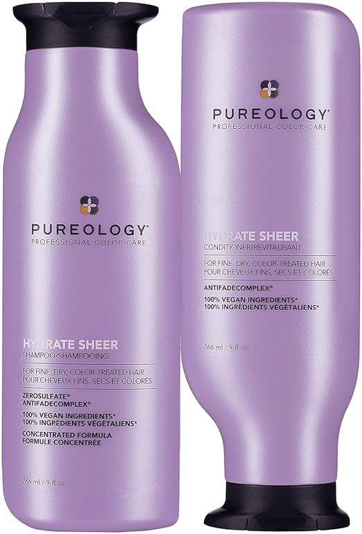 Pureology | Hydrate Sheer | Moisturising Shampoo and Conditioner Duo Set, For Fine, Colour Treate... | Amazon (UK)