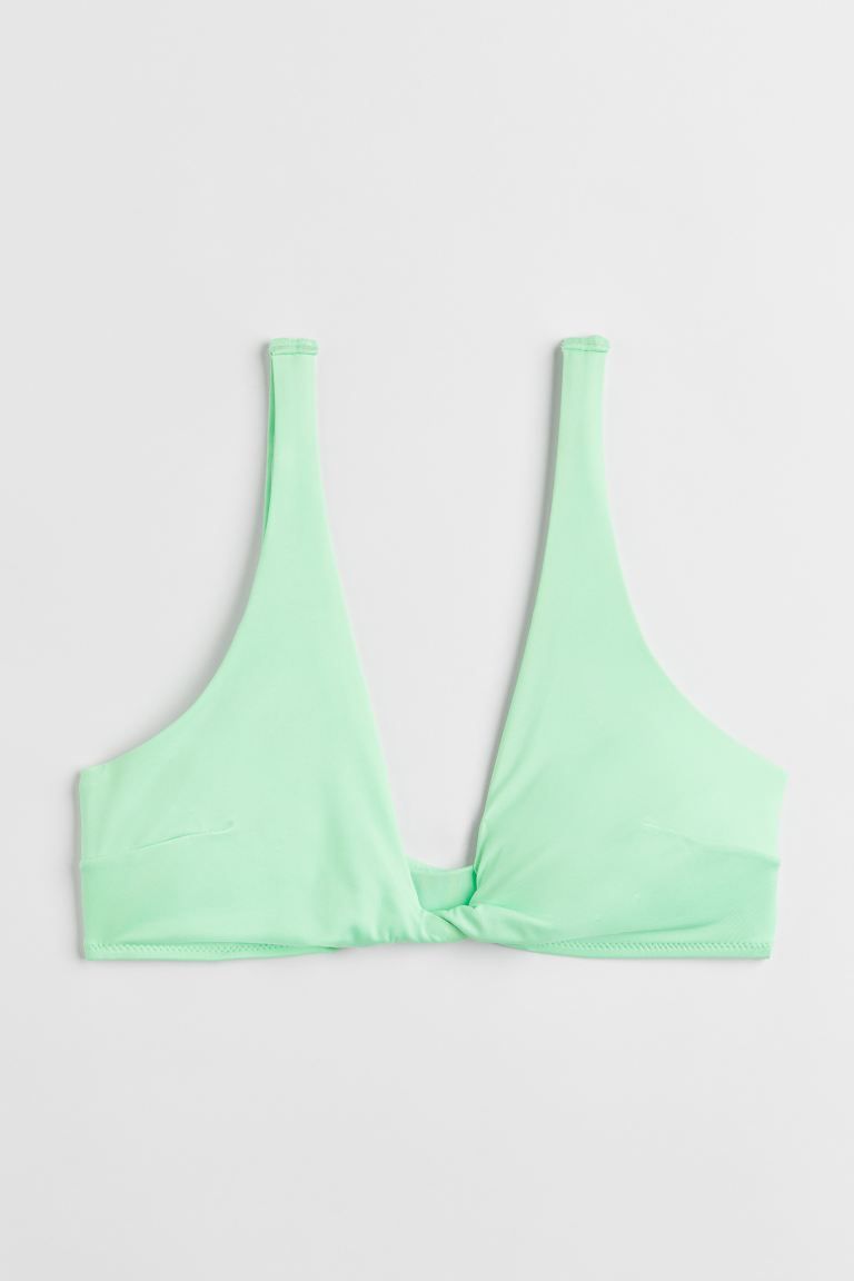 Padded Bikini Top - Neon green - Ladies | H&M US | H&M (US + CA)