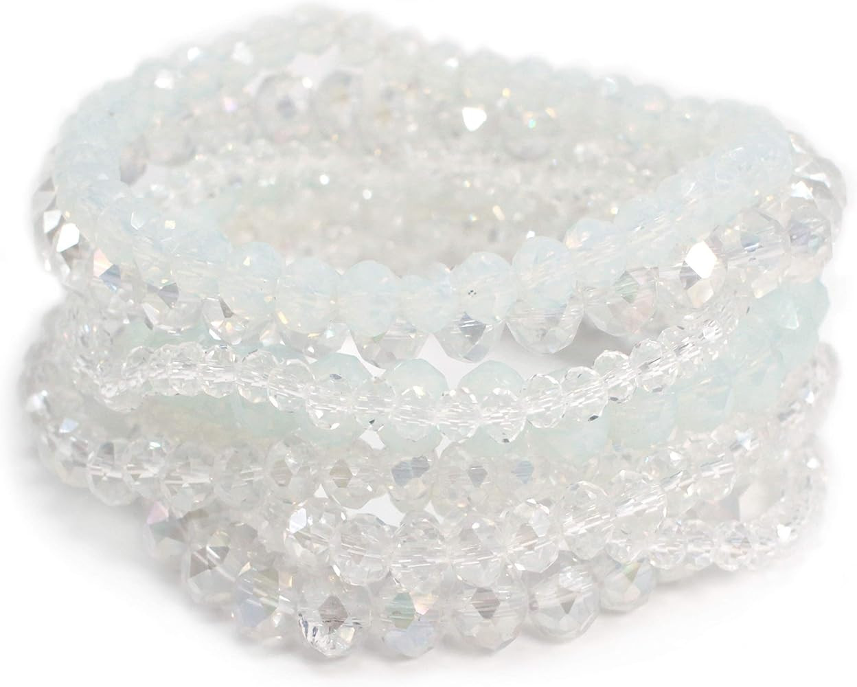 Bohemian 9 Strands Crystal Beaded Multi-Layer Stacking Elastic Bracelets - Versatile Stretch Stra... | Amazon (US)