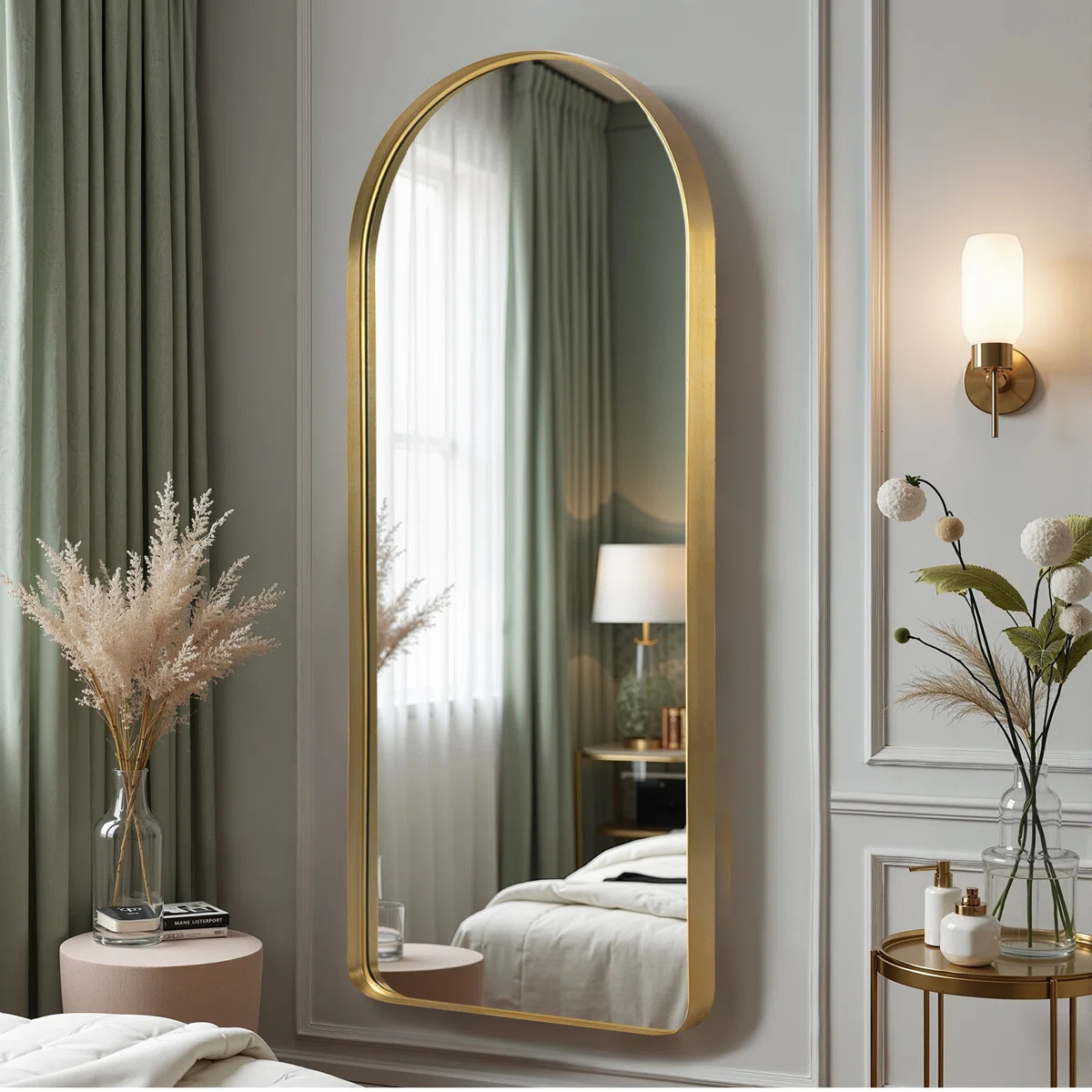 Arch Metal Framed Full Length Mirror Floor Mirror | Wayfair North America