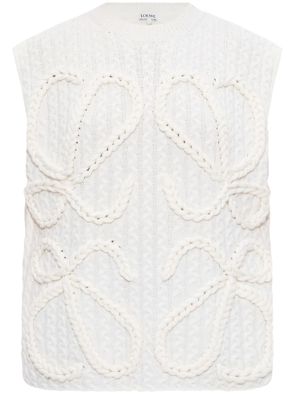 LOEWE Anagram Knit Vest | White | FARFETCH KW | Farfetch Global