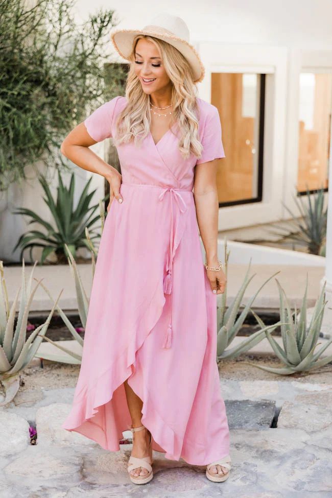 A Magnificent Night Coral Maxi Dress | The Pink Lily Boutique