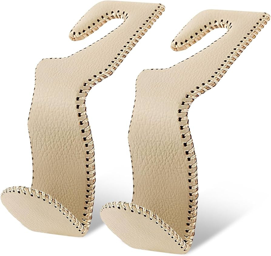 Headrest Hooks for Car, Leather Car Purse Hooks Hanger Holder Hook for Hanging Purses and Bags an... | Amazon (US)