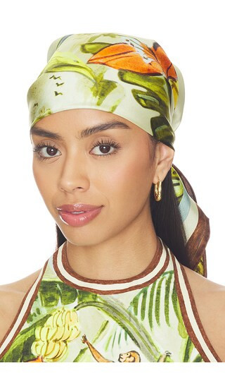 Alemais Toucan Tango Silk Scarf in Green,Blue. | Revolve Clothing (Global)