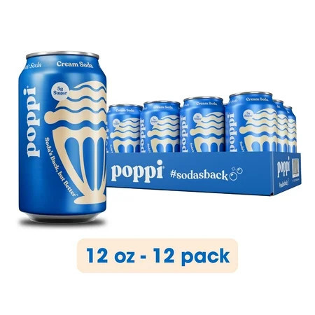 Poppi Prebiotic Soda, Cream Soda, 12 Pack, 12 oz | Walmart (US)
