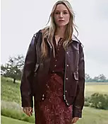 Pebbled Faux Leather Jacket | LOFT