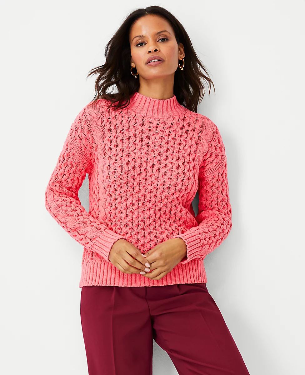 Honeycomb Cable Sweater | Ann Taylor (US)