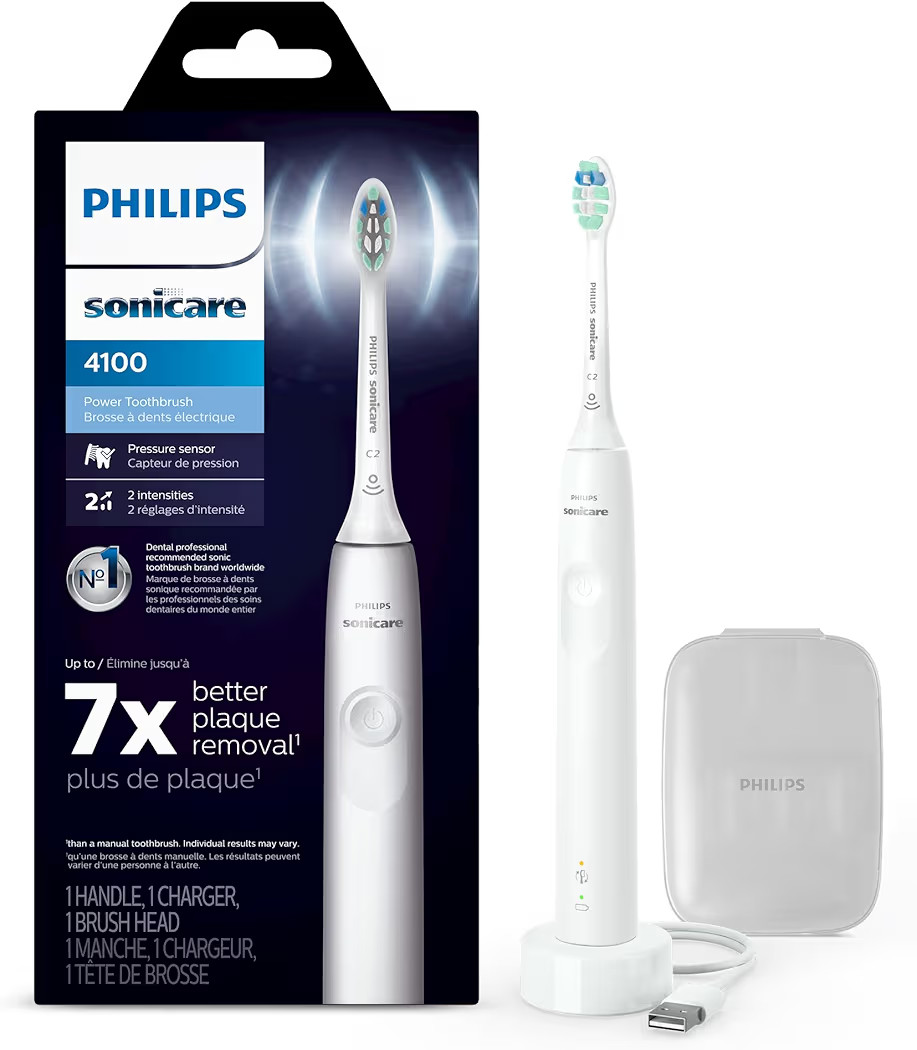 Philips Sonicare 4100 Rechargeable Electric Toothbrush, Advanced Plaque Removal, Pressure Sensor,... | Amazon (US)