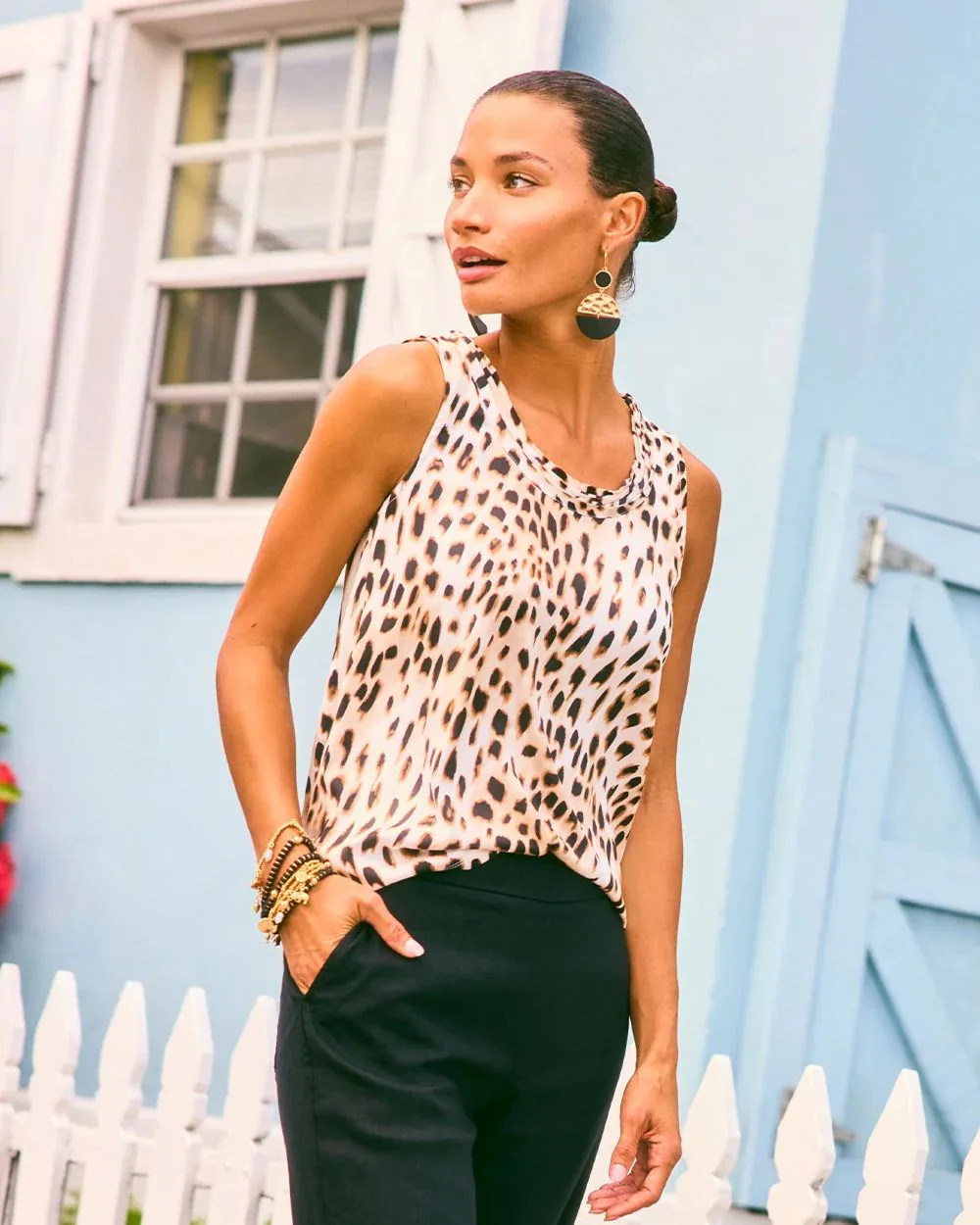 Animal Print Jersey Satin Tank Top | Chico's