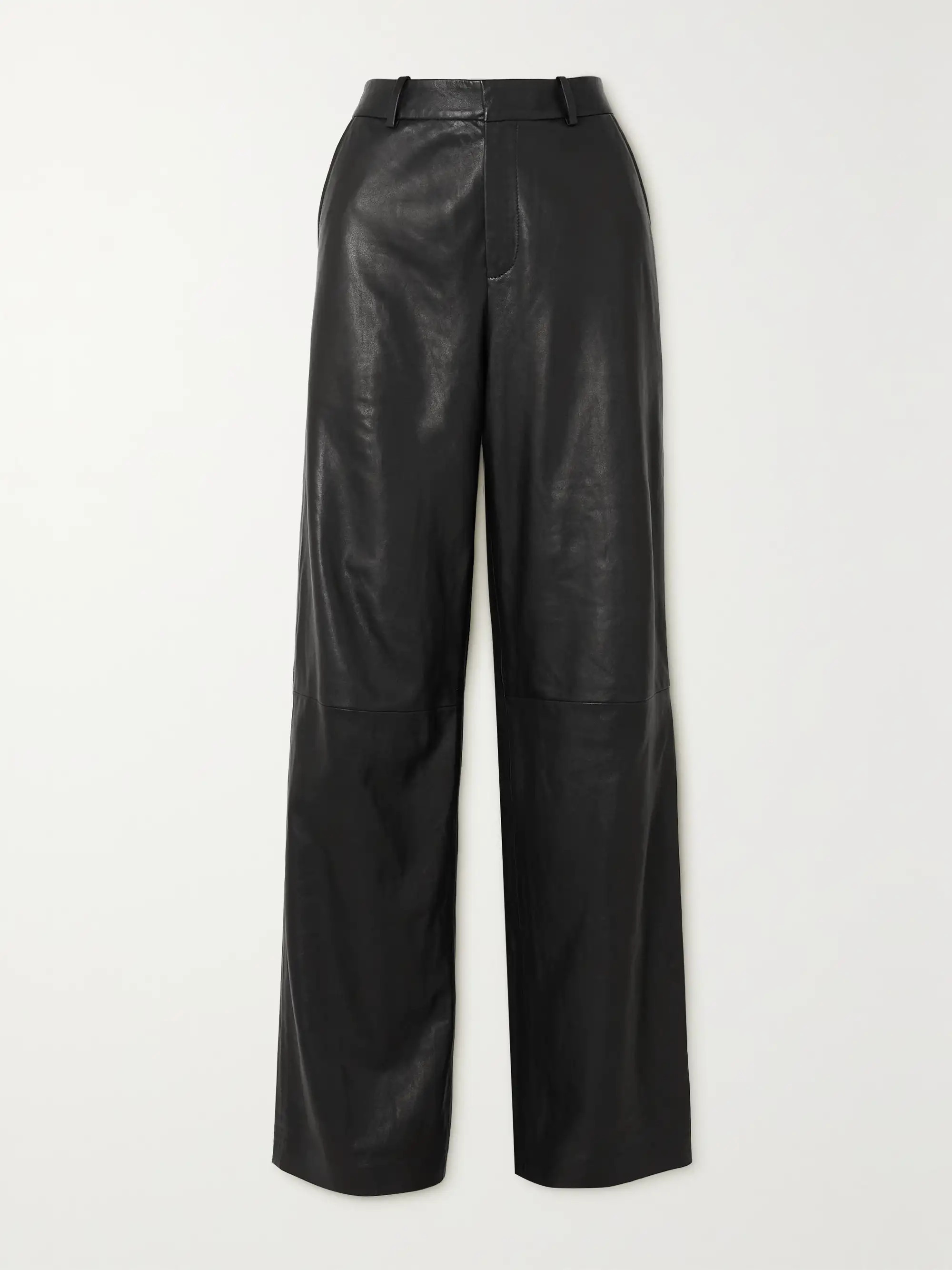 Leather straight-leg pants | NET-A-PORTER (US)
