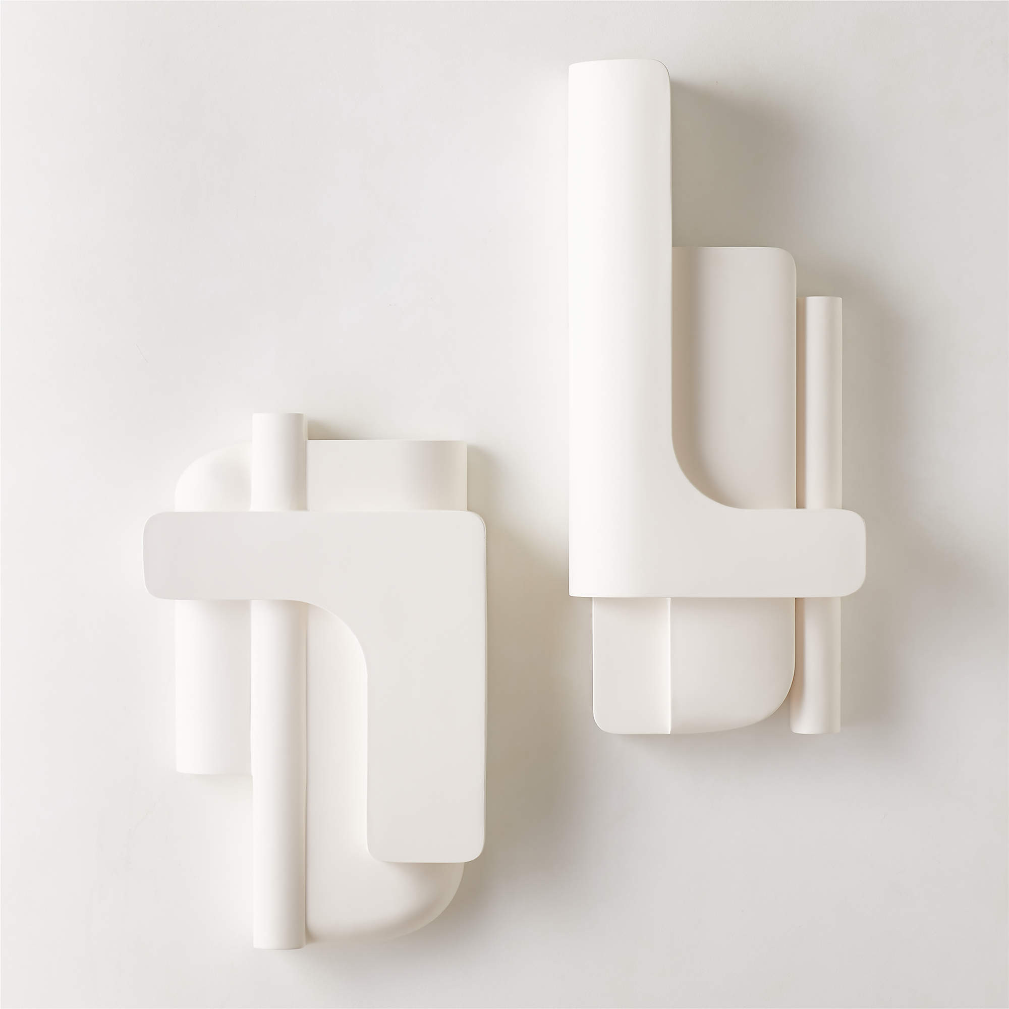 Brazilian White Concrete Modern Wall Art Panels Set of 2 + Reviews | CB2 | CB2