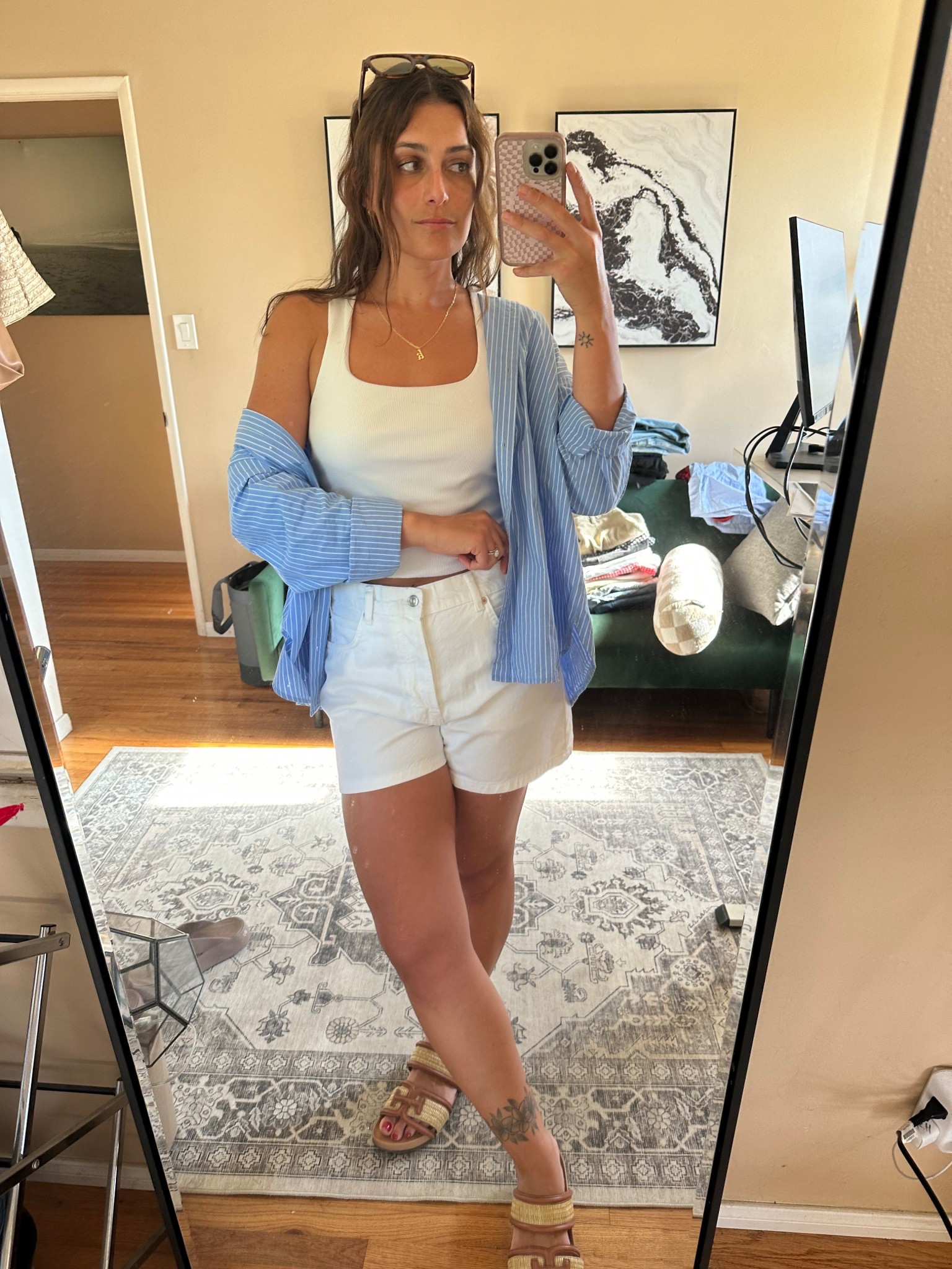 my fave outfit from this summer 🩵 tank is old alo but linked similar 

#LTKFindsUnder100 #LTKSaleAlert #LTKU