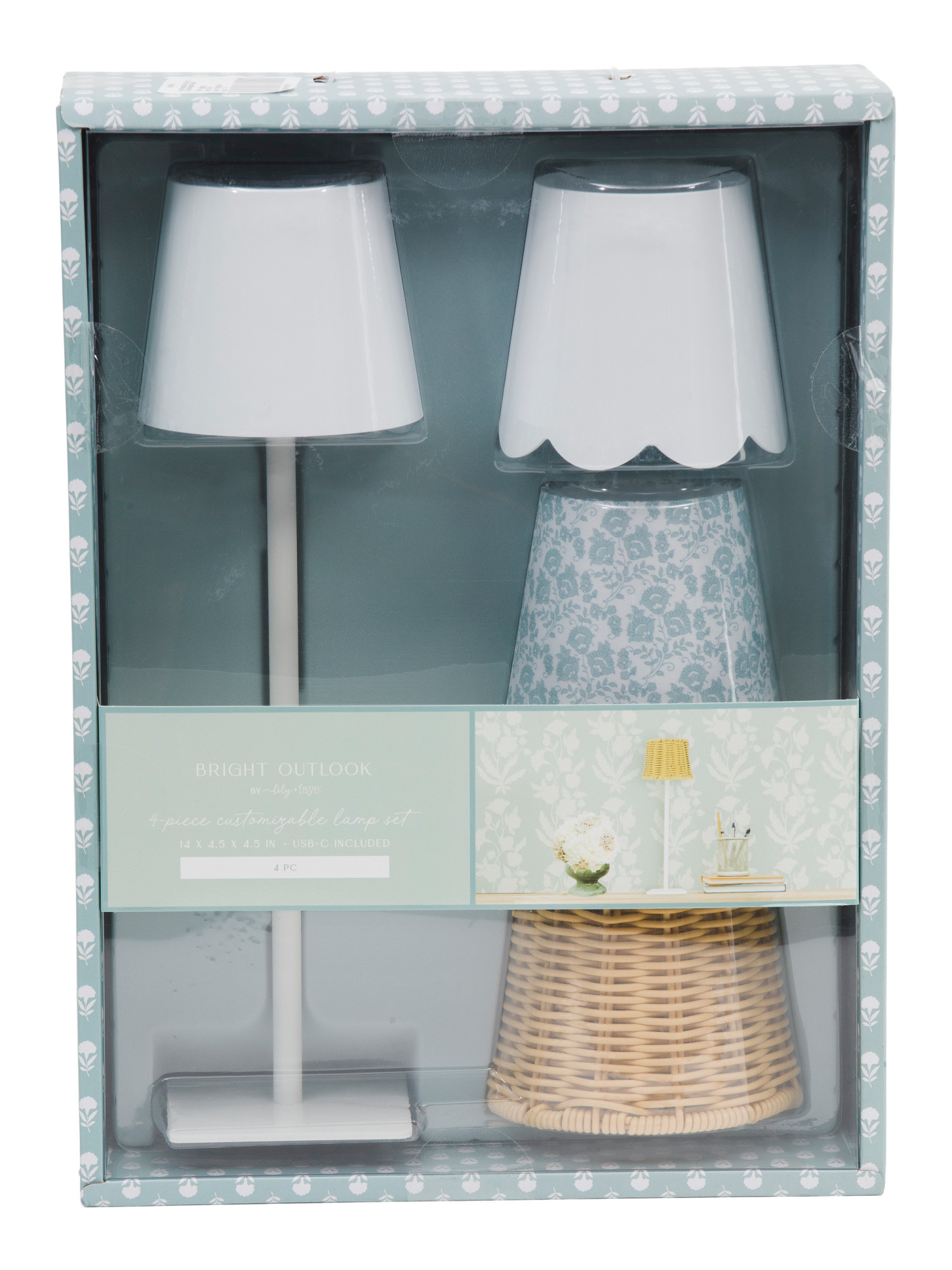 4pc 14x4.5 Rechargeable Touch Light With Interchangeable Shades | Lighting | Marshalls | Marshalls